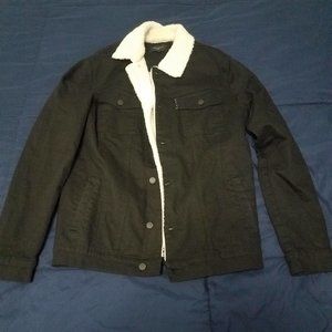 Saint Morta Sherpa Denim Jacket, black, size L